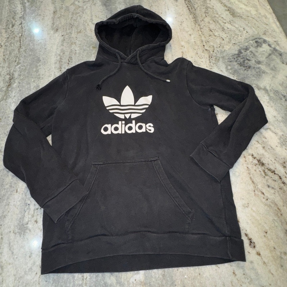 Adidas Men's Medium Hoodie Pullover‎ Black White